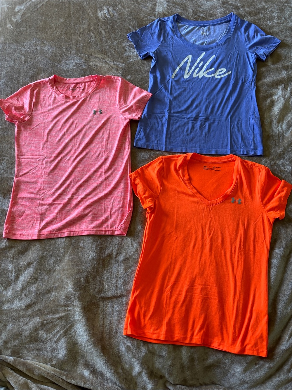 Under Armour Bright Orange  V-Neck Athletic Tee